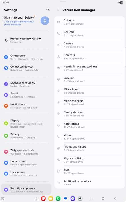 Press the required category.
