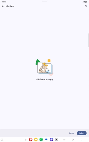 To create a new folder, press the new folder icon and follow the instructions on the screen to create a new folder.