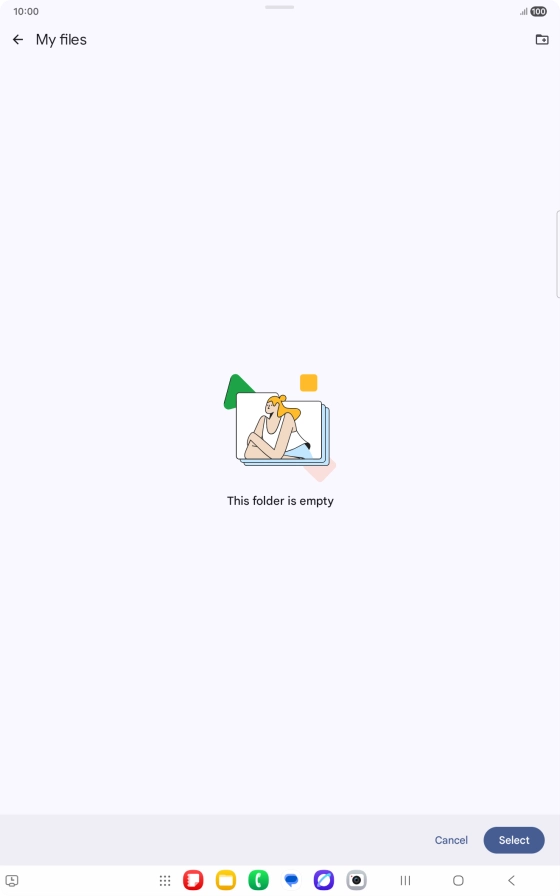 To create a new folder, press the new folder icon and follow the instructions on the screen to create a new folder.