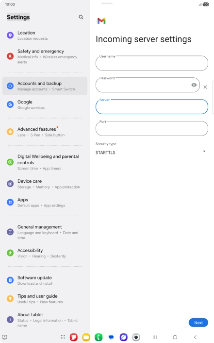 Press the field below 