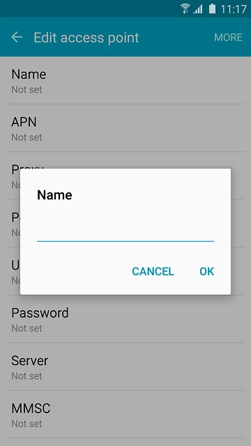 Key in Vodafone Internet and press OK.