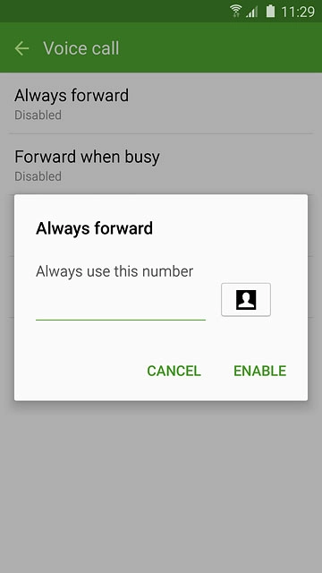 Key in (prefix) 5 (your phone number) and press ENABLE.