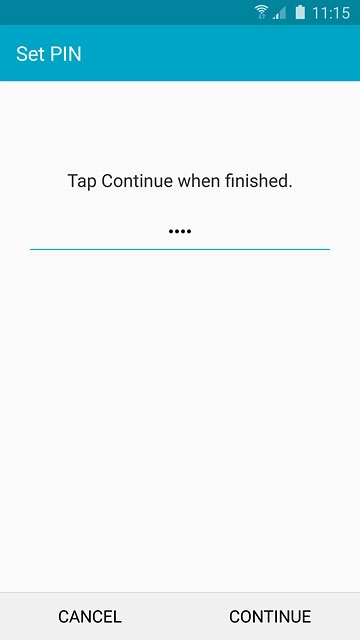 Key in the required phone lock code and press CONTINUE.