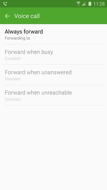 Press one of the following options:Always forward