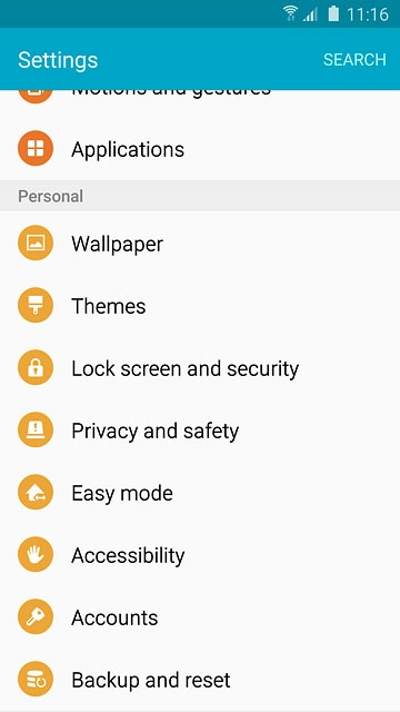 Press Backup and reset.