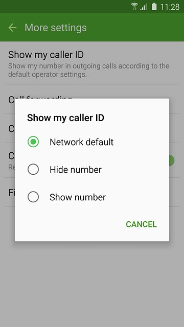 Press Hide number or Show number.