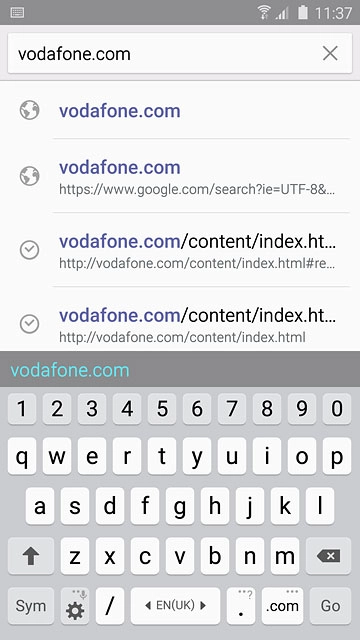 Key in the address of the required web page and press Go.