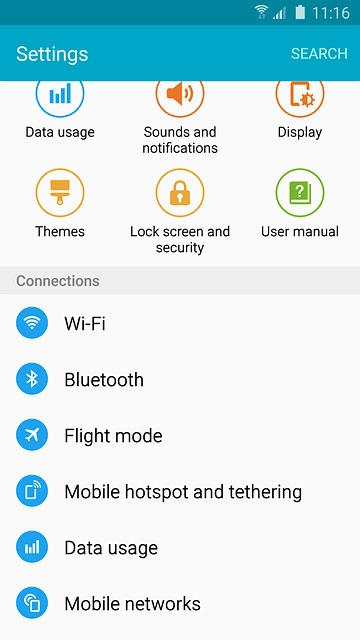 Press Mobile networks.