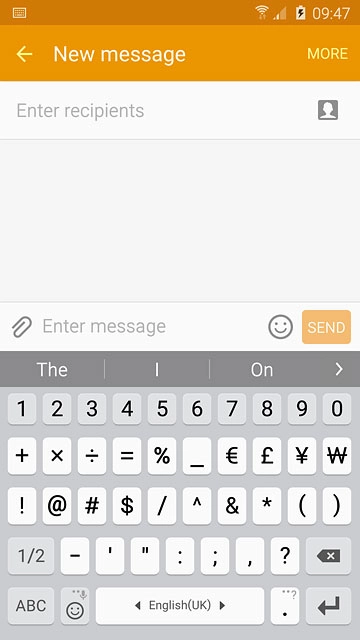Press the required numbers or the required symbols.
