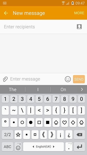 Press ABC to return to text input.