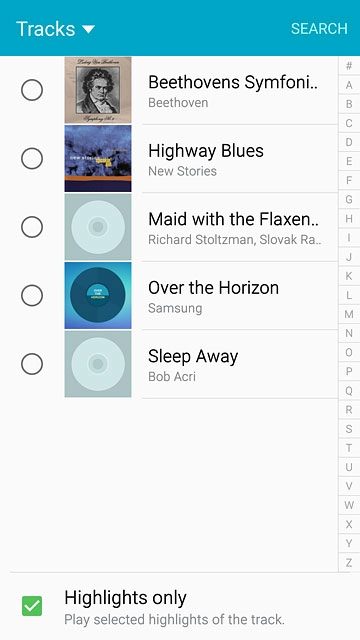 Go to the required folder.Press the different ring tones to listen to them.