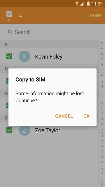 Press OK to confirm.