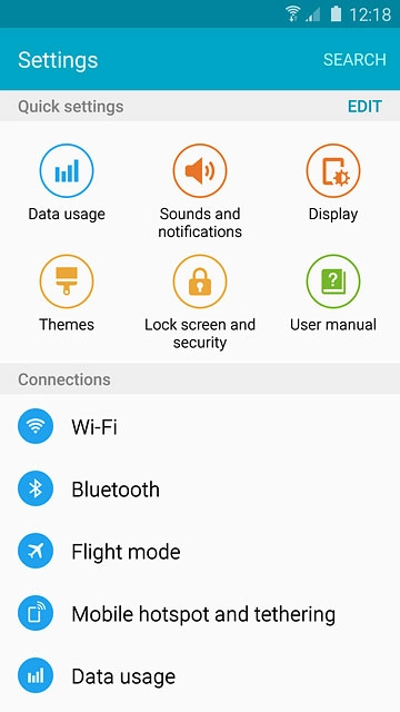 Press Data usage.