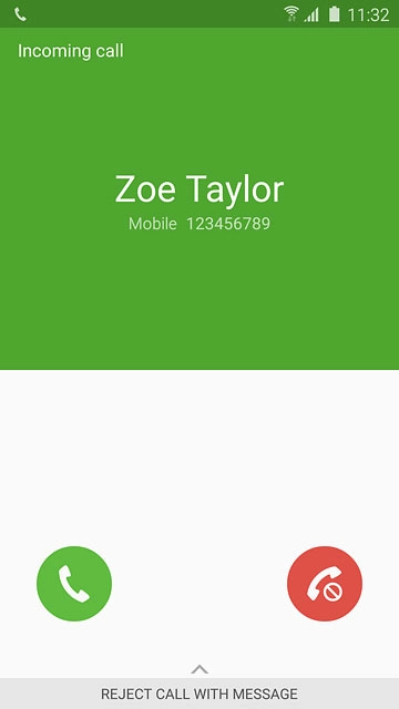 Press and drag the accept call icon right.