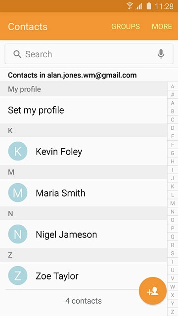 Press the new contact icon.