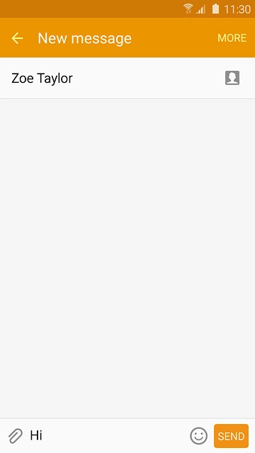 Press the attachment icon.Select one of the following options:Insert picture, go to 5a.Insert video clip, go to 5b.Insert audio file, go to 5c.