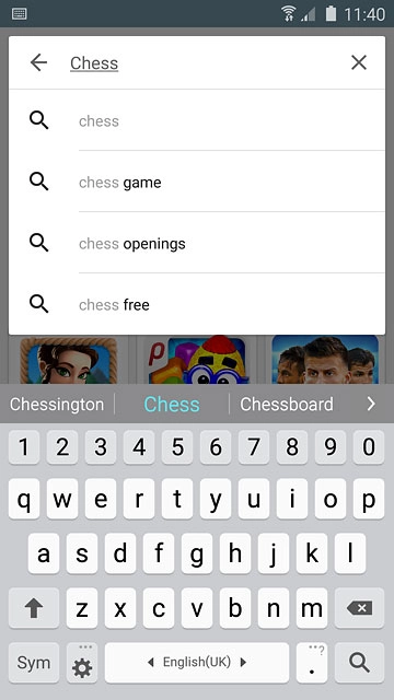 Key in the name of the required app and press the search icon.