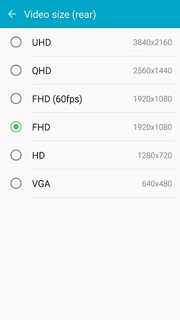 Press the required resolution.