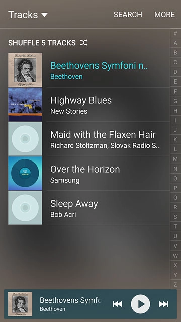 Press the required audio file.