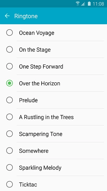 To use one of your phone's default ring tones:Press the different ring tones to listen to them.