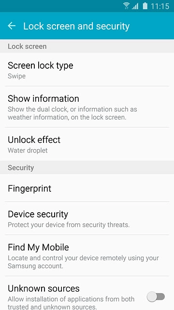 Press Screen lock type.