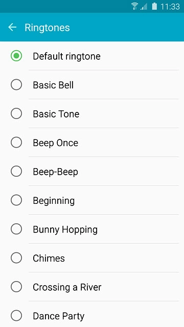 To assign your phone's current default ring tone:Press Default ringtone.