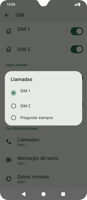 Pulsa el ajuste deseado.