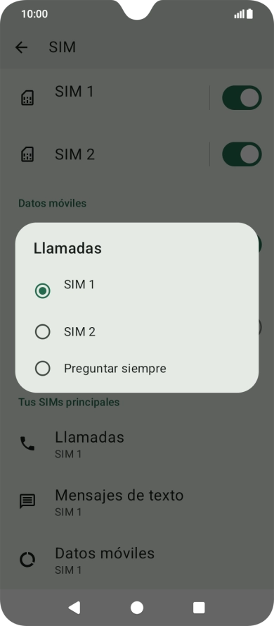 Pulsa el ajuste deseado.