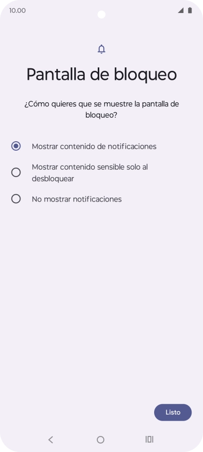 Pulsa el ajuste deseado.