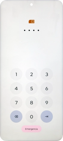 Si tu tarjeta SIM está bloqueada, introduce el código PIN y pulsa la flecha hacia la derecha.