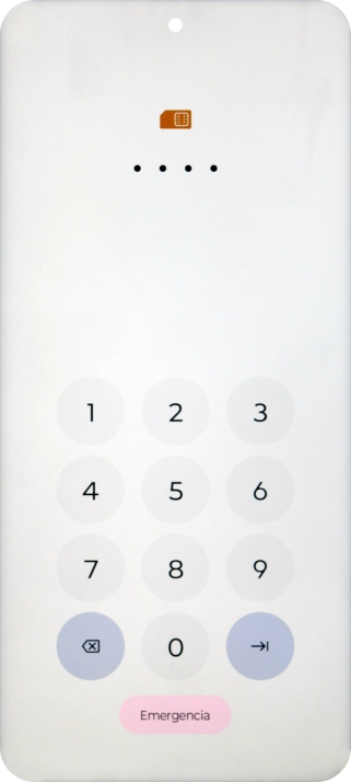 Si tu tarjeta SIM está bloqueada, introduce el código PIN y pulsa la flecha hacia la derecha.