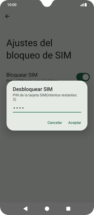 Introduce tu código PIN y pulsa Aceptar.