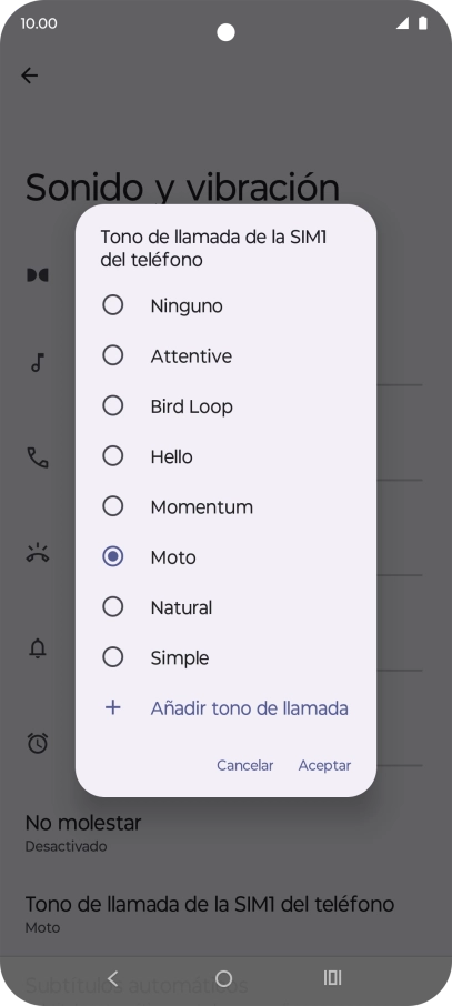 Pulsa los timbres de llamada deseados para escucharlos.