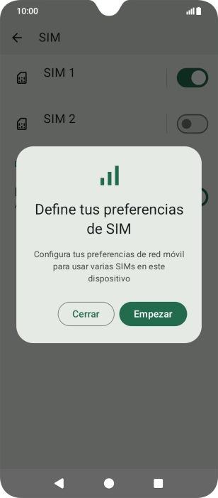 Si activas el uso de la línea móvil (SIM), debes pulsar Empezar y seguir las indicaciones de la pantalla.