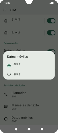Pulsa la SIM de la línea móvil deseada.