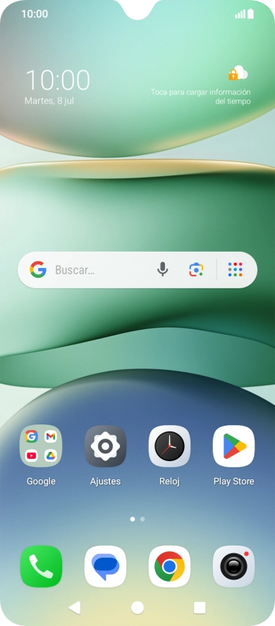 Desliza dos dedos hacia abajo desde la parte superior de la pantalla.