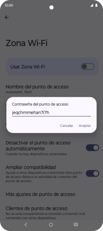 Introduce la contraseña deseada y pulsa Aceptar.