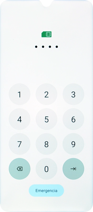 Si lo solicita el teléfono, introduce el código PIN y pulsa la flecha hacia la derecha.