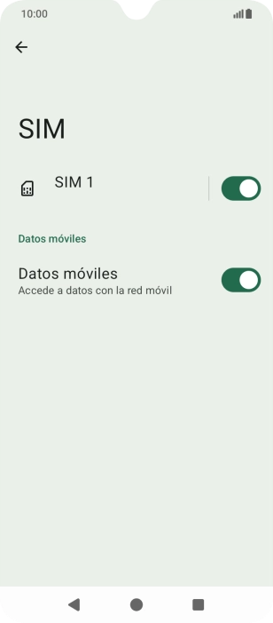 Pulsa el nombre de la tarjeta SIM.