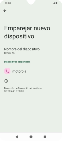 Pulsa el dispositivo Bluetooth deseado y sigue las indicaciones de la pantalla para vincular el dispositivo al teléfono.