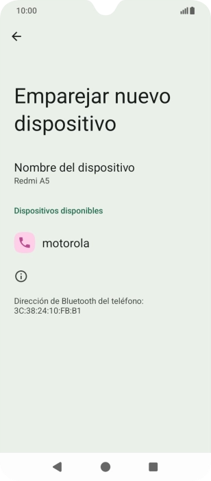 Pulsa el dispositivo Bluetooth deseado y sigue las indicaciones de la pantalla para vincular el dispositivo al teléfono.