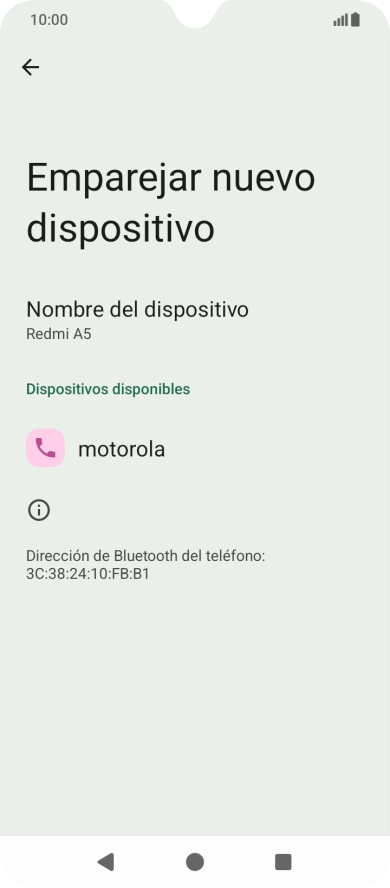Pulsa el dispositivo Bluetooth deseado y sigue las indicaciones de la pantalla para vincular el dispositivo al teléfono.