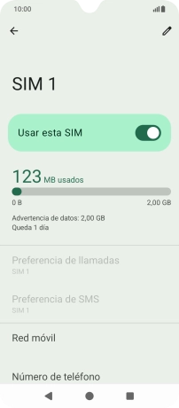 El consumo total de datos se visualiza ahora en la pantalla.