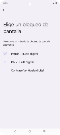 Pulsa el código de seguridad deseado y sigue las indicaciones de la pantalla para crear un código de seguridad del teléfono adicional.
