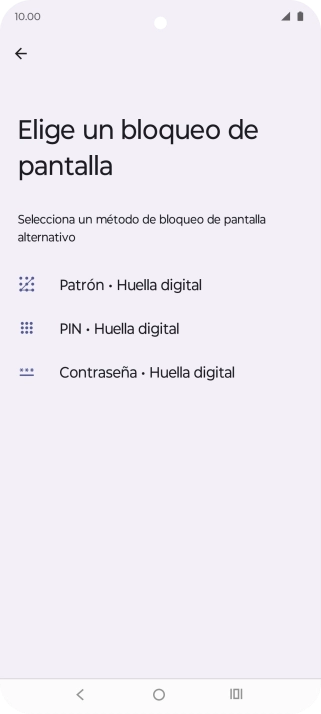 Pulsa el código de seguridad deseado y sigue las indicaciones de la pantalla para crear un código de seguridad del teléfono adicional.