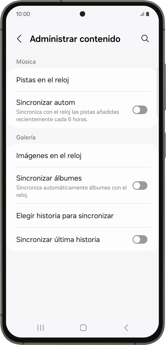 En el teléfono: Pulsa Pistas en el reloj.