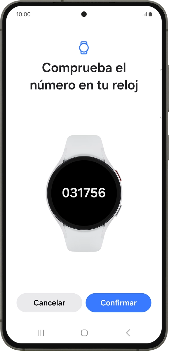 En el teléfono: Comprueba que el código coincida con el código que aparece en tu smartwatch.