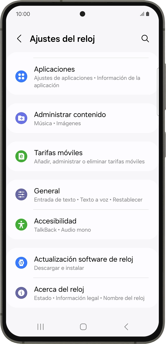 En el teléfono: Pulsa Administrar contenido.