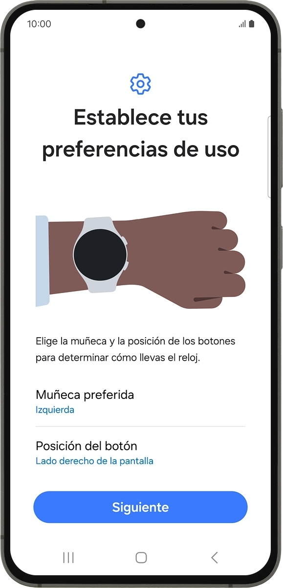 En el teléfono: Sigue las indicaciones de la pantalla para seleccionar los ajustes deseados y pulsa Siguiente.