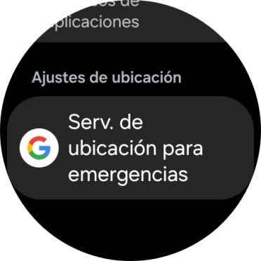 Pulsa Serv. de ubicación para emergencias.